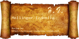 Hellinger Izabella névjegykártya